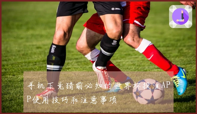 手机下竞猜前必知的世界杯投注APP使用技巧和注意事项