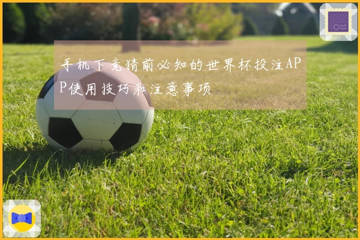 手机下竞猜前必知的世界杯投注APP使用技巧和注意事项